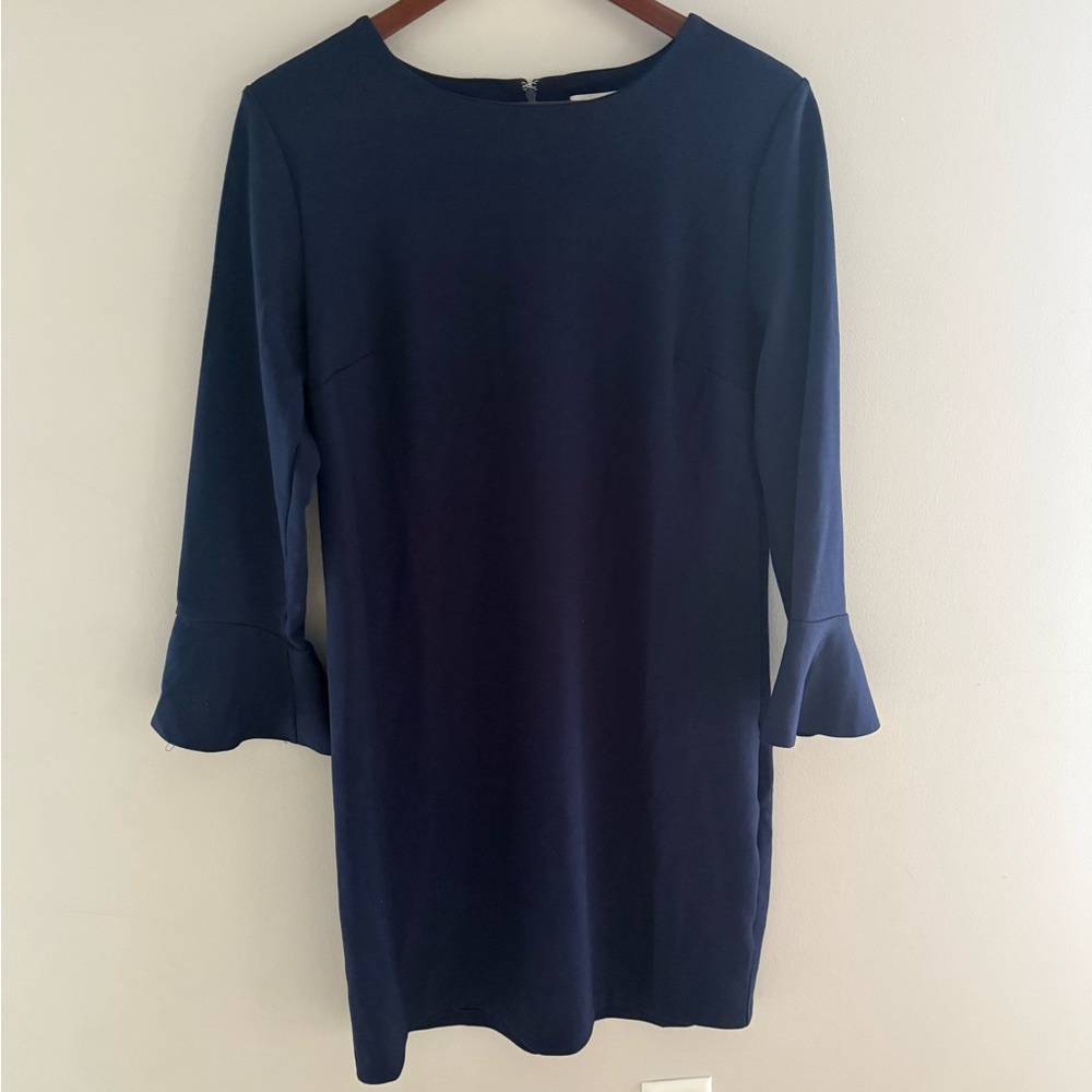 Old Navy - Navy Blue Women's Dress with Bell Sleeves (Medium Tall)